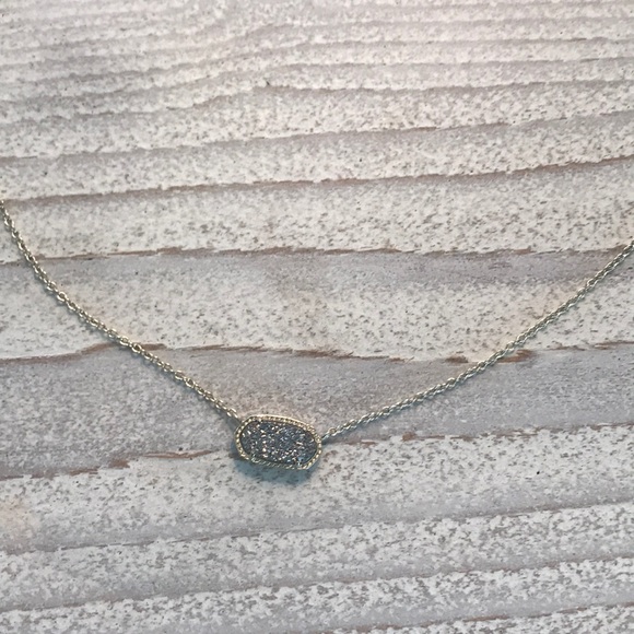 Elisa Pendant Necklace in Platinum Drusy - Picture 2 of 2